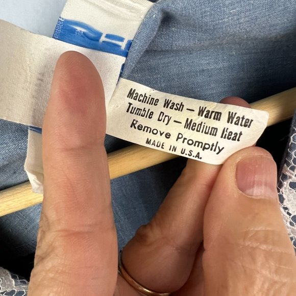 Vintage PERI Petites Cotton Modest Dress with Lace Collar and Tie Size M - Picture 10 of 11